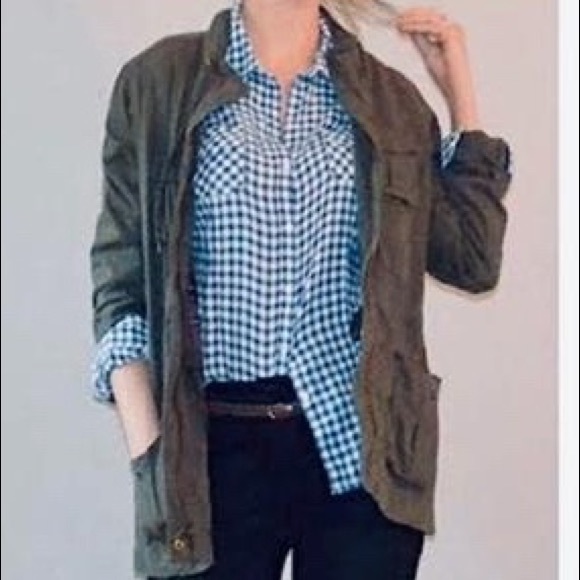 CAbi Jackets & Blazers - Cabi Olive Green/Brown Utility Jacket - Size Small
